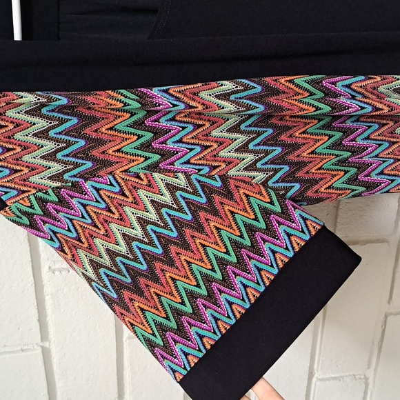 Blu Sage Black W/Built-In Multicolor Open Jacket Midi Dress. Size 18W NWOT - Picture 3 of 8